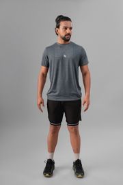 Black Men's 2 in 1 Running Shorts