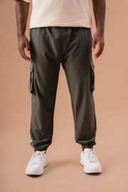 Men's Cargo Joggers-Grey