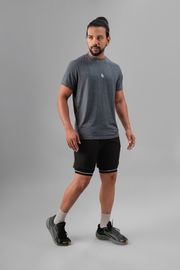 Black Men's 2 in 1 Running Shorts