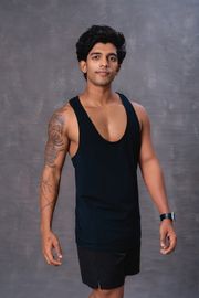 Cotton Men's vest -Black
