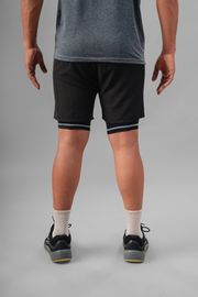 Black Men's 2 in 1 Running Shorts
