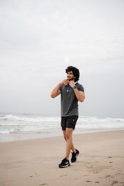 Men's Solid Slim Fit Short -Dark Grey