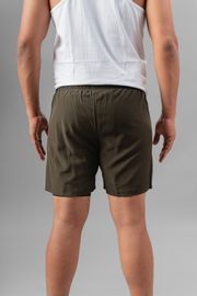 Olive Green Men's 2 in 1 Running Shorts