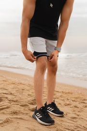 Men's 2 in 1 Running Shorts -Grey