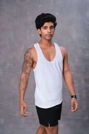 Cotton Men's Vest -White