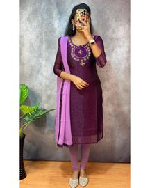 Space silk kurti  with dupatta