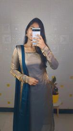 Space silk kurti  with dupatta