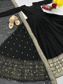 Georgette gown with dupatta