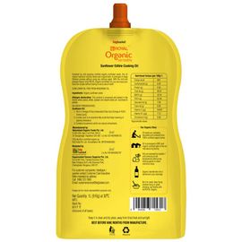 Organic Cold Pressed Sunflower Cooking Oil, 2x1L Multipack