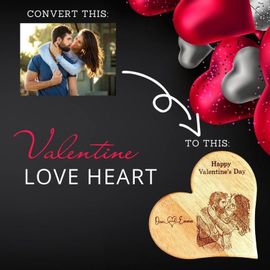 Premium Wood Engrave heart