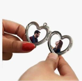 heart locket metal keychain