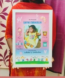 Customized Baby Birth Frame (12x18 inches)