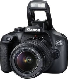 Canon EOS 3000D DSLR Camera Single Kit with 18-55 lens (16 GB Memory Card & Carry Case)  (Black)