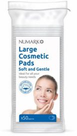 NUMARK toiletries & personal care square cosmetic pads single faced 50
