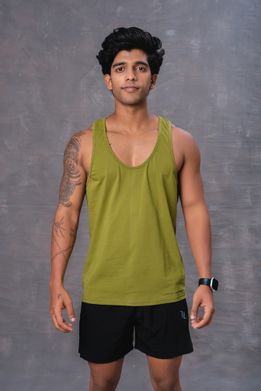 Cotton Men's T-shirt-Olive Green