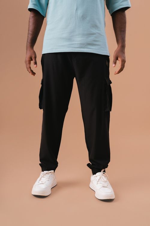 Men's Cargo Joggers- Black