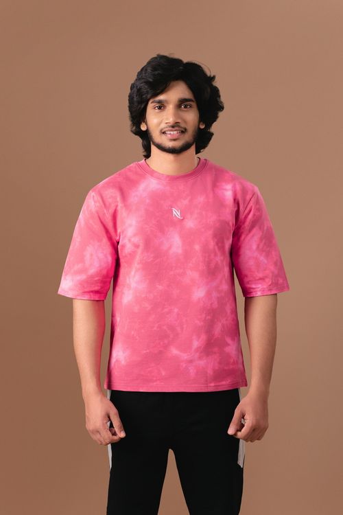 Pink Acid Wash Oversized T-Shirt
